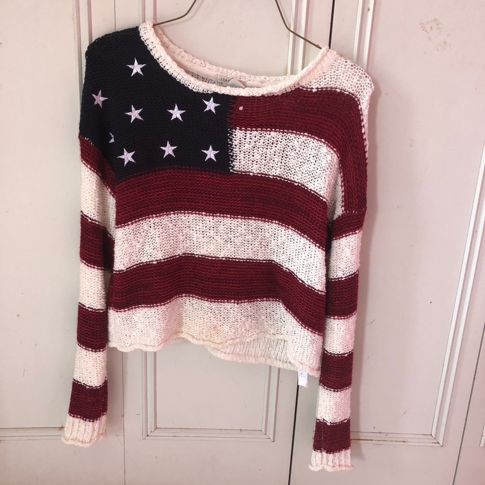American Flag Knit Crop Top